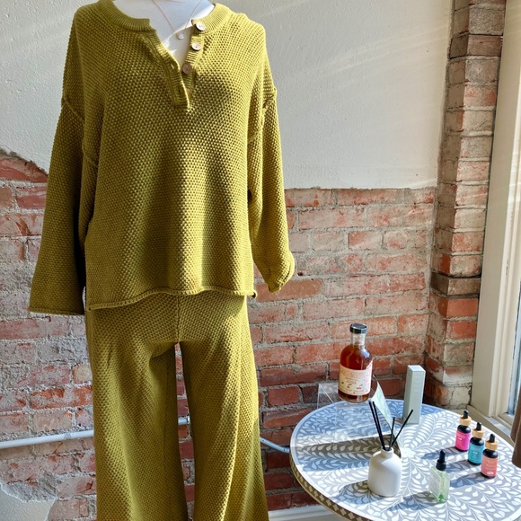 Free People Hailee Sweater Set in Moss Green SIZE XS - Picture 5 of 6